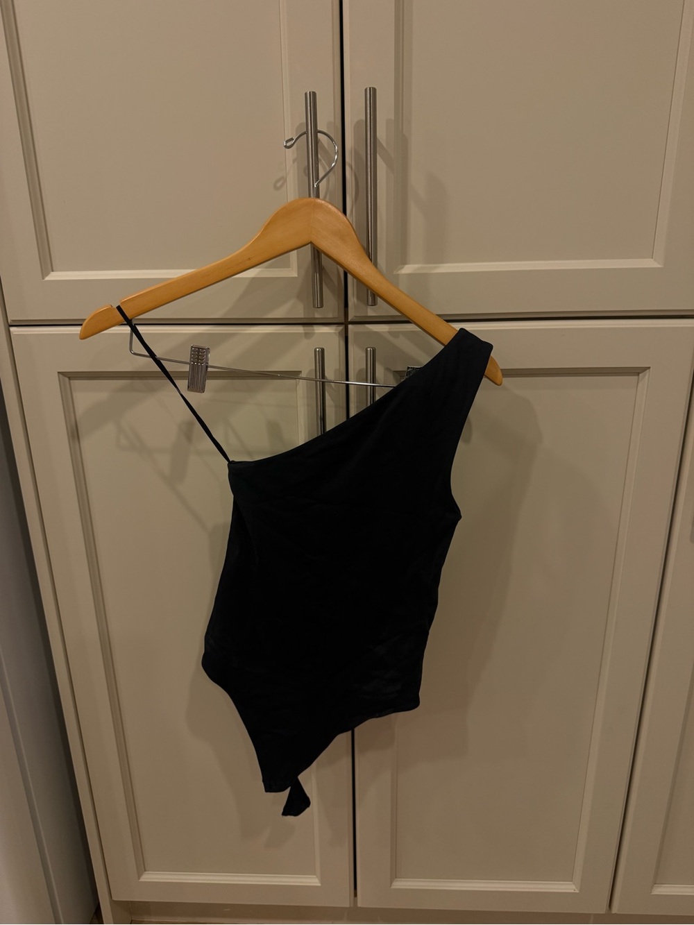 One-Shoulder Black Women’s Top - Sleek Asymmetric Bodysuit